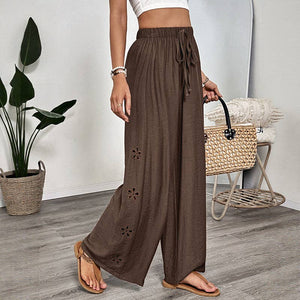 Flowy Embroidered Wide Leg Pants