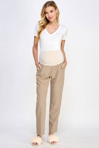 Tapered Maternity Full Panel Ankle Pants