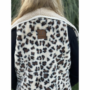 C.C Beanie Reversible Leopard Print Sherpa/Faux Fur Vest