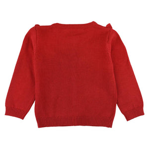 RuffleButts + RuggedButts® Classic Red Knit Cardigan