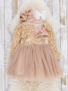 Gold Sparkle Party Tulle Dress