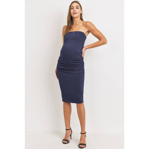 Jersey Tube Bodycon Maternity Ruched Dress