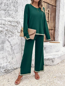 Casual Knitted Sweater and Pants Set