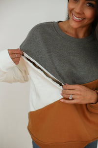 Velour Zip Breastfeeding Sweatshirt