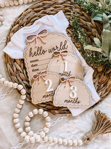 Dainty Bow Hello World Sign