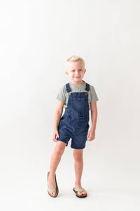 RuffleButts + RuggedButts® Denim Short Overalls