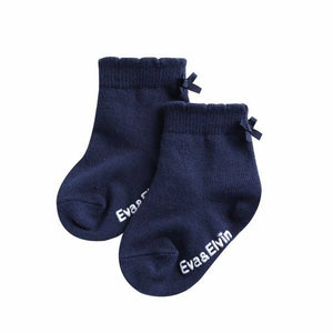 Navy Ribbon Ankle  Socks