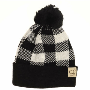 C.C Beanie Baby Buffalo Plaid Pom Beanie