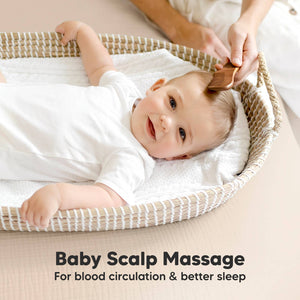 KeaBabies Baby Hair Brush and Comb Set - Dark Walnut