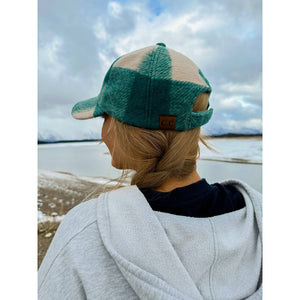 C.C Beanie Multi Green Plaid Ball Cap