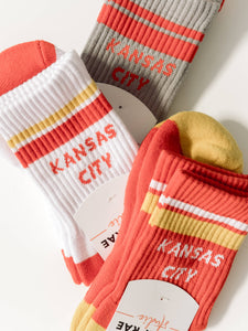 Kansas City Crew Socks - Red w/ Gold & White