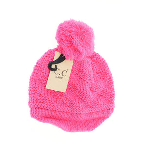 C.C Beanie Baby Brim Beanie Hat with Pom
