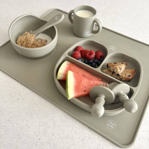 Mini & Me Wave Bowl & Spoon - Olive