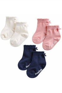Navy Ribbon Ankle  Socks