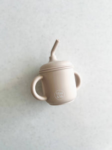Mini & Me Transitional Straw Sippy Cup - Almond