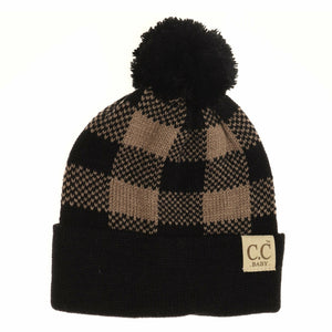 C.C Beanie Baby Buffalo Plaid Pom Beanie