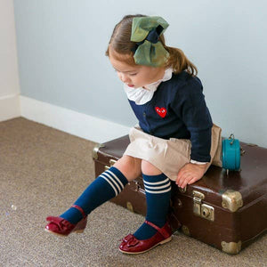 Navy Peppy Knee Socks