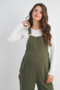 Straight Leg Maternity Adjustable Overalls