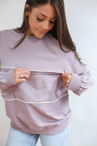 Relaxed Fit Invisible Zipper Breastfeeding Sweatshirt