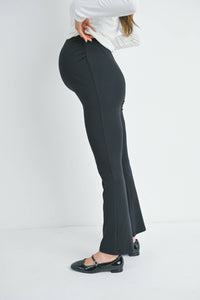 Black High Rise Maternity Flare Knit Pants