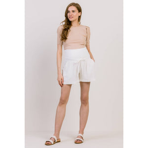Linen Blend Maternity Shorts