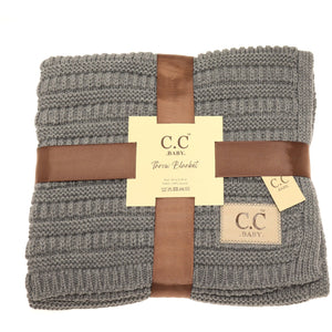 C.C Baby ~ Solid Ribbed Knit Bedding Blanket