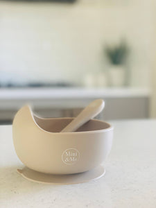 Mini & Me Wave Bowl & Spoon - Almond