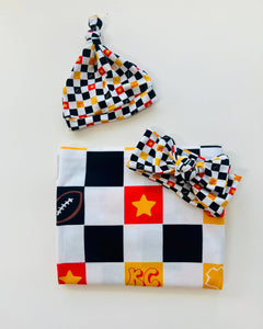 Kansas City Football Checkered Swaddle