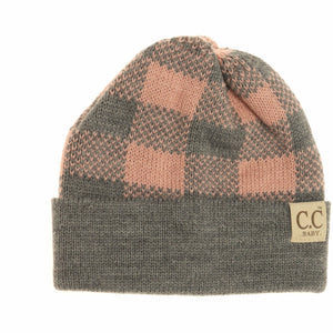C.C Beanie Baby Buffalo Plaid Cuff Beanie
