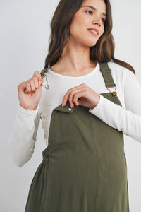 Straight Leg Maternity Adjustable Overalls