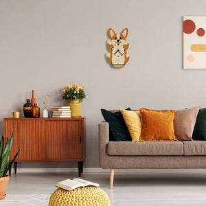 Corgi Pendulum Clock - Wood