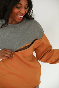 Velour Zip Breastfeeding Sweatshirt