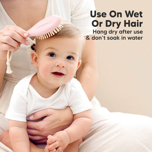 KeaBabies Baby Hair Brush and Comb Set - Blush