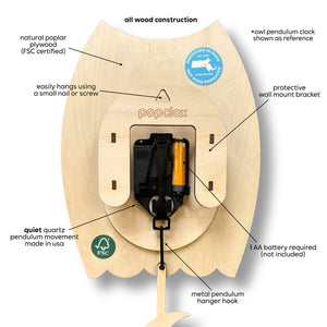 Baseball Pendulum Clock - Wood