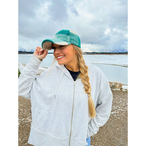 C.C Beanie Multi Green Plaid Ball Cap