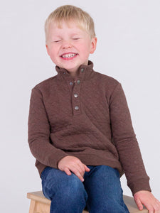 RuffleButts + RuggedButts® Quilted Quarter Snap Sweatshirt