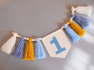 Baby Blue 1st Birthday Banner