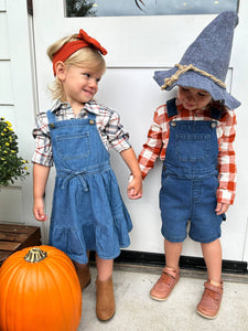 RuffleButts + RuggedButts® Denim Short Overalls