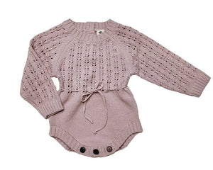 Zoya Cotton Sweater Romper Baby Outfit.