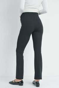 Black High Rise Maternity Flare Knit Pants