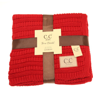 C.C Baby ~ Solid Ribbed Knit Bedding Blanket