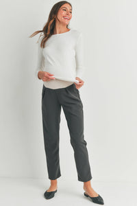 Tapered Maternity Full Panel Ankle Pants