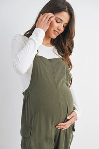 Straight Leg Maternity Adjustable Overalls