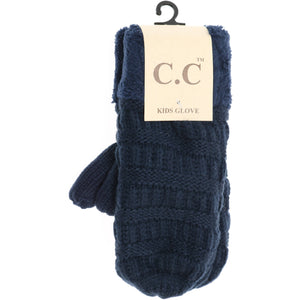 C.C Beanie Kids Solid Fuzzy Lined Mittens
