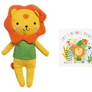 Lion Stuffed Animal Toy and Board Book Gift Set