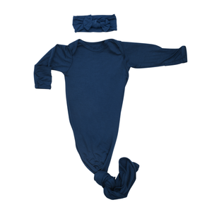 Navy Blue Knotted Gown