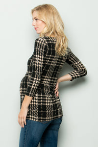 Virginia Plaid Pleated Top