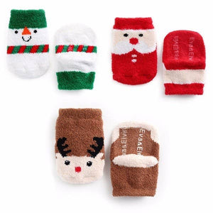 Fuzzy Fur Anti Skid Socks  Santa
