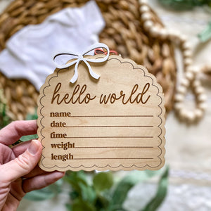 Dainty Bow Hello World Sign