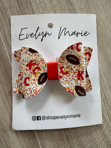 Evelyn Marie ~ KC Confetti Football Bow Clip